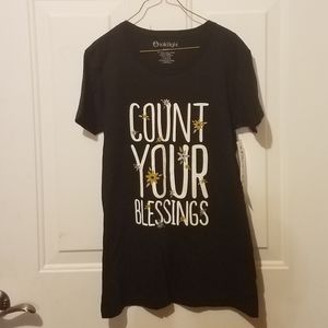 Solid light small count your blessings t-shirt